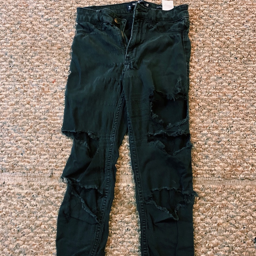 black ripped jeans